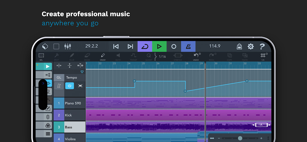Hình ảnh trải nghiệm thực tế và giao diện cài đặt Cubasis 3 - DAW & Music Studio bản mở khóa - Screenshot 1