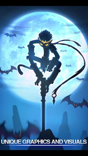 Actual gameplay and installation guide for League of Stickman MOD APK Unlimited Coins Unlimited Gems unlocked version - Screenshot 1