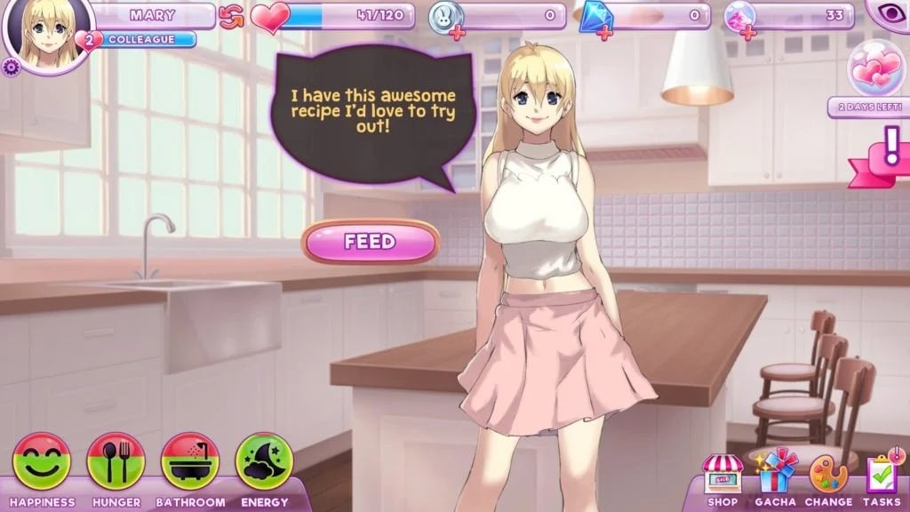 Actual gameplay and installation guide for Pocket Waifu MOD APK (Unlimited Coins, Unlocked) unlocked version - Screenshot 3