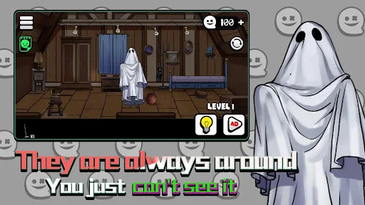 Actual gameplay and installation guide for You Can’t See Me MOD APK (Unlimited Ghost Point) unlocked version - Screenshot 2