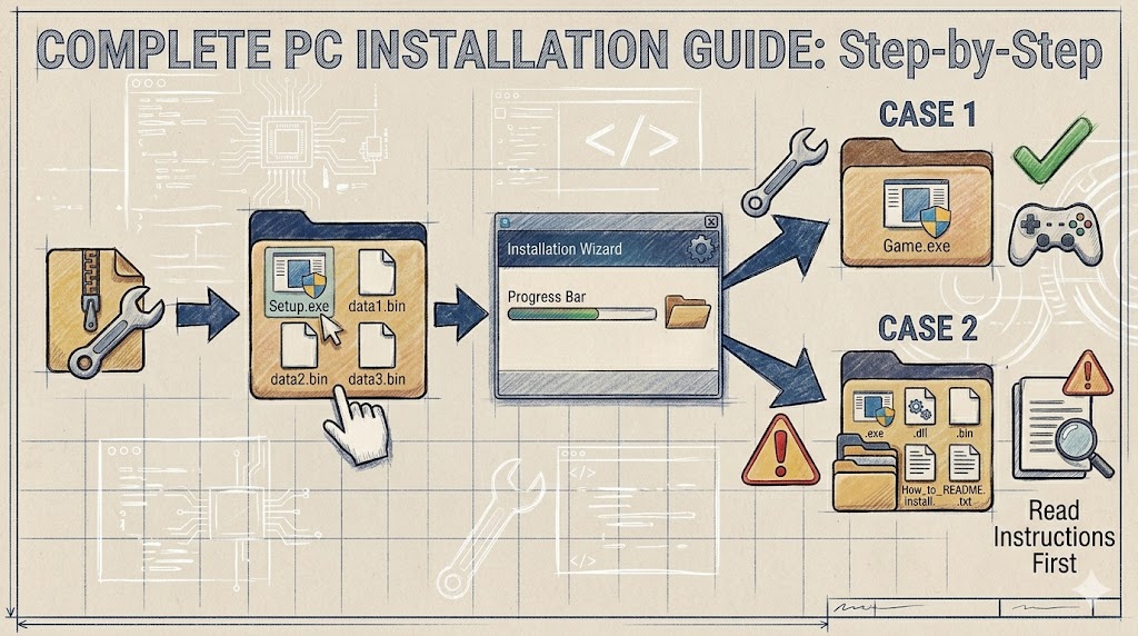 Illustratieve afbeelding voor de technische tutorial How to Install PC Games and Software: A Complete Guide